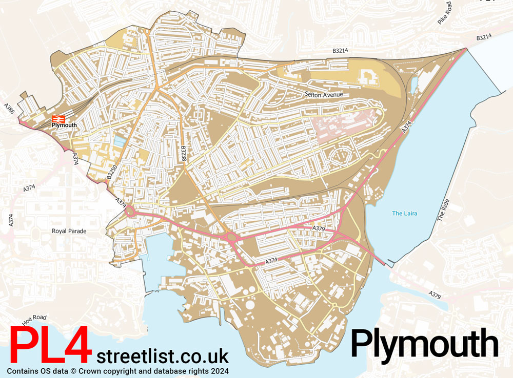 Map of the PL4 postcode