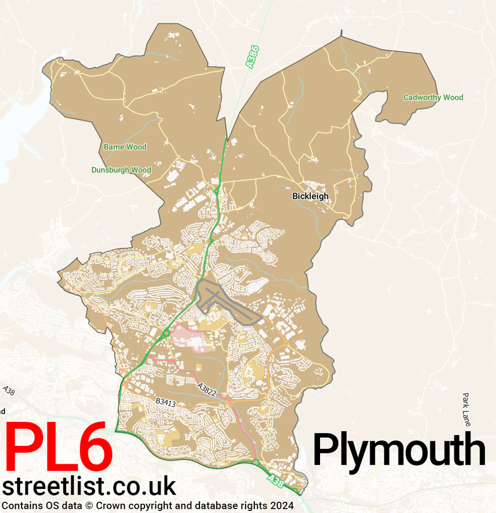 Map of the PL6 postcode