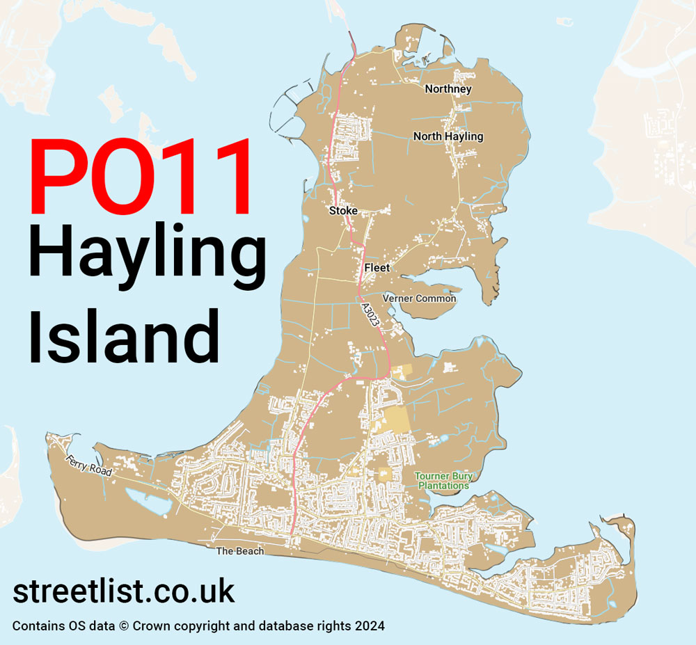 Map of the PO11 postcode