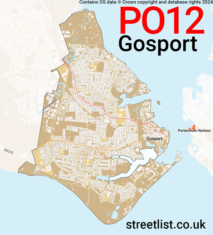 Map of the PO12 postcode