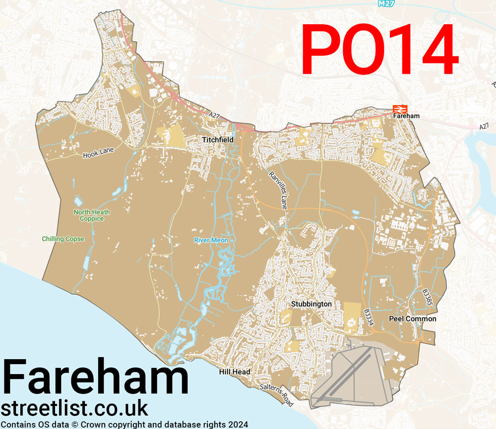 Map of the PO14 postcode