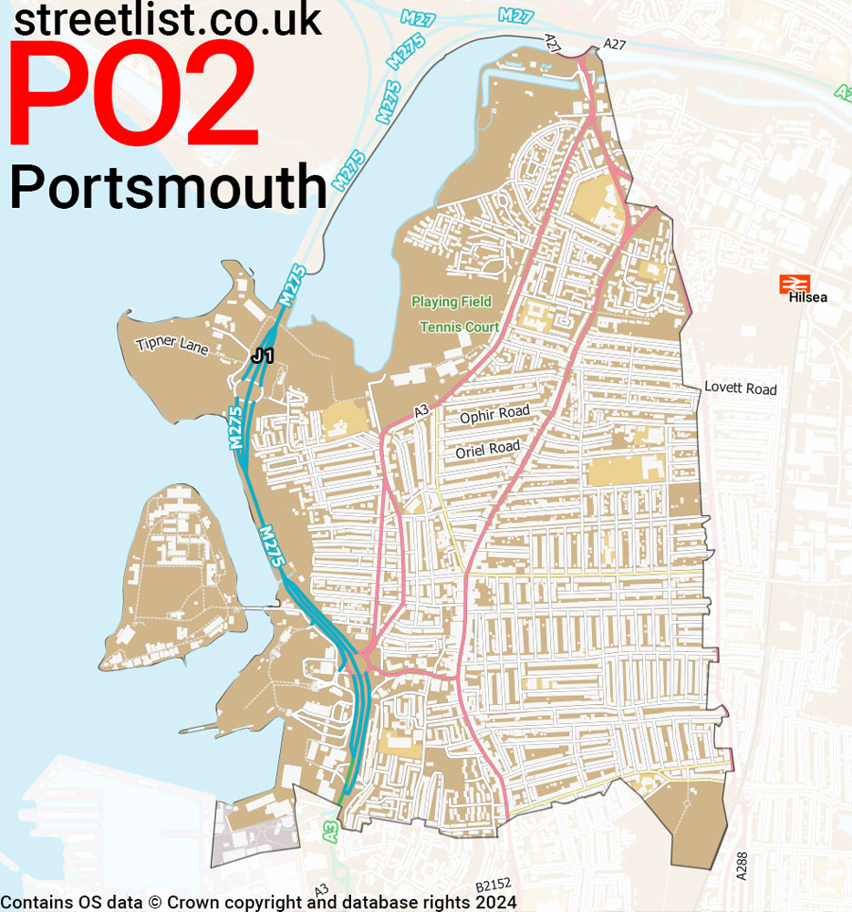 Map of the PO2 postcode