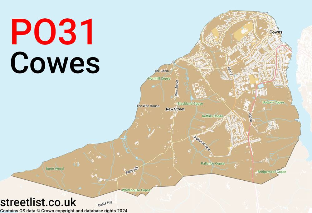 Map of the PO31 postcode