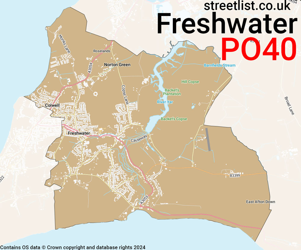 Map of the PO40 postcode