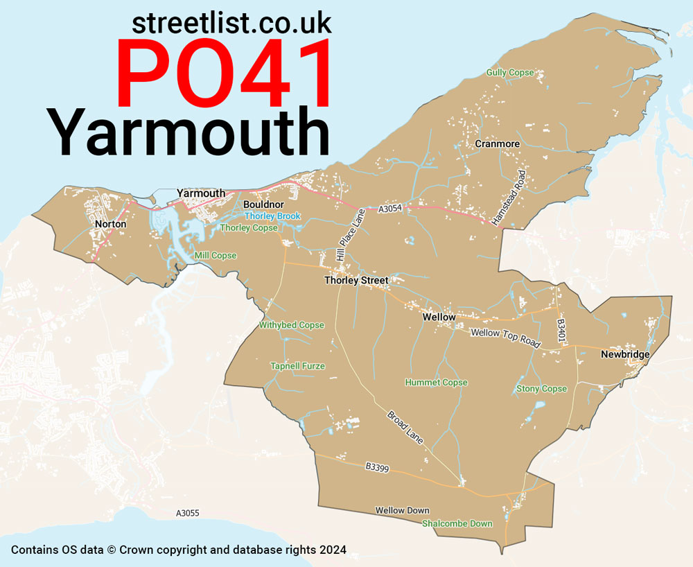 Map of the PO41 postcode