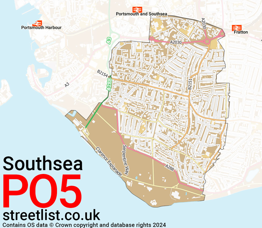 Map of the PO5 postcode