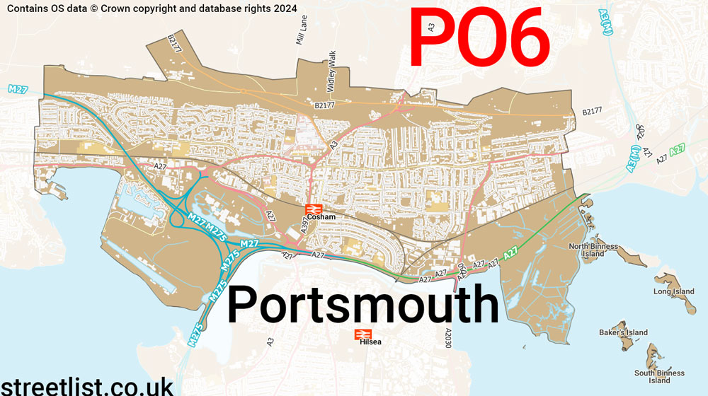 Map of the PO6 postcode