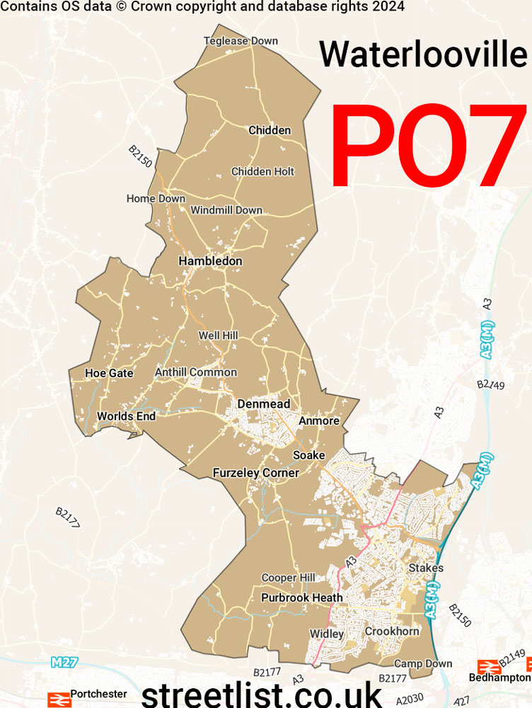 Map of the PO7 postcode