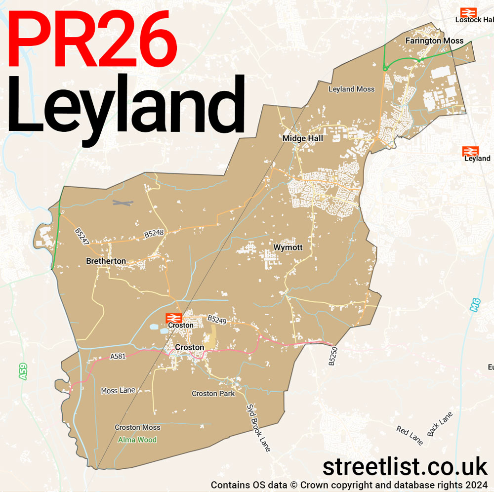 Map of the PR26 postcode