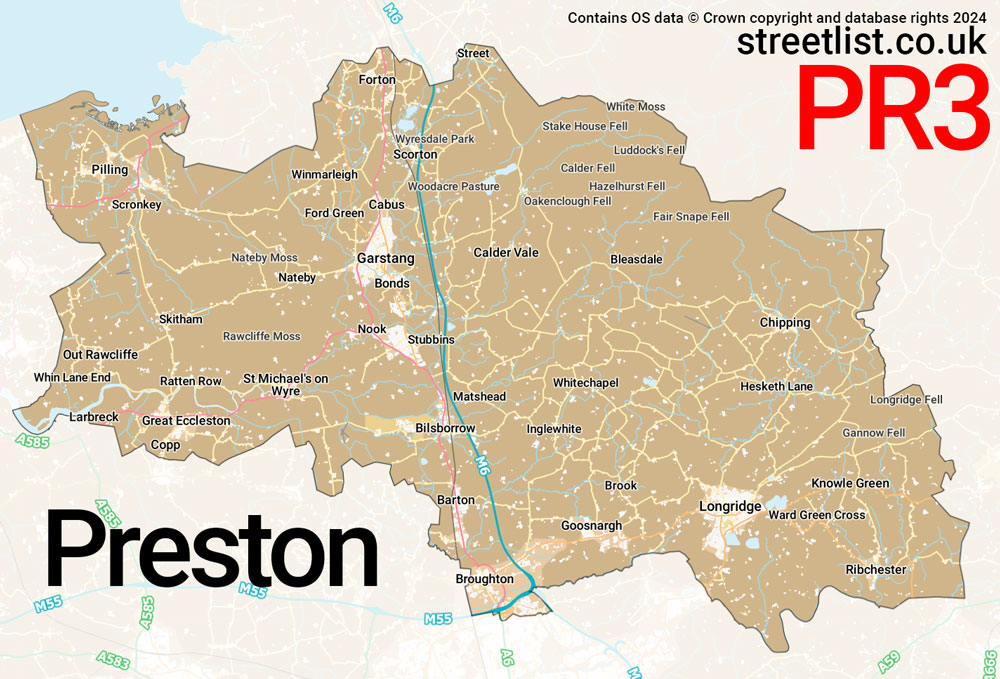 Map of the PR3 postcode