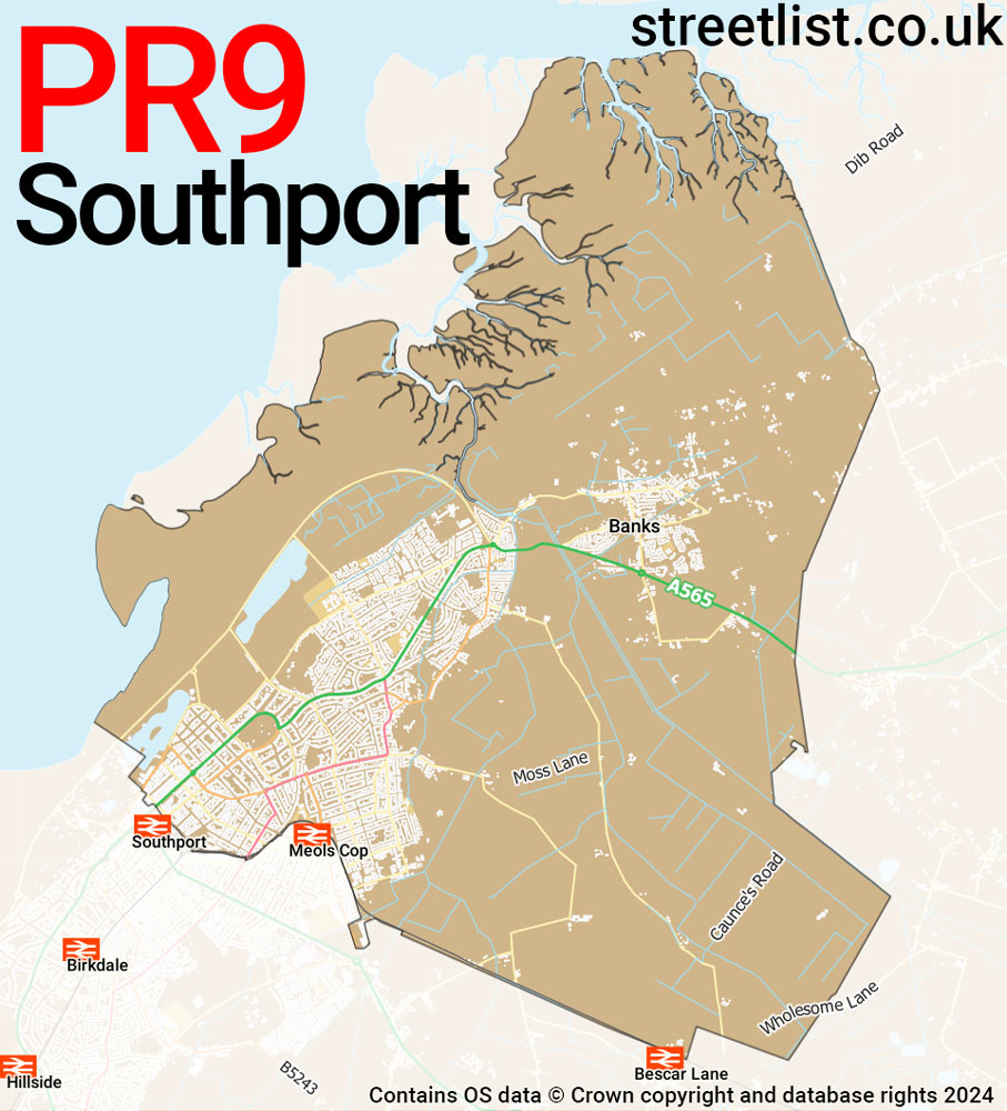 Map of the PR9 postcode