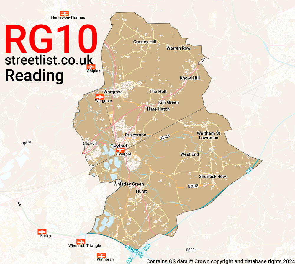 Map of the RG10 postcode