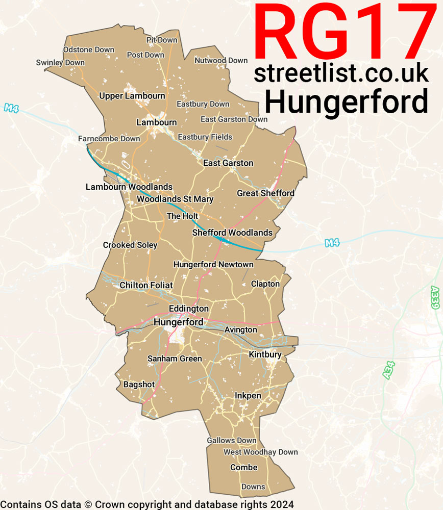 Map of the RG17 postcode