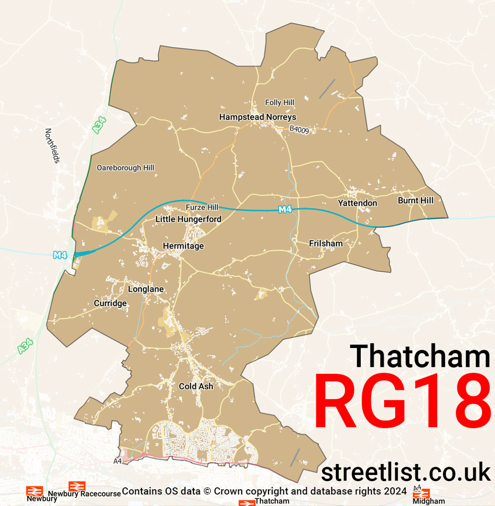 Map of the RG18 postcode