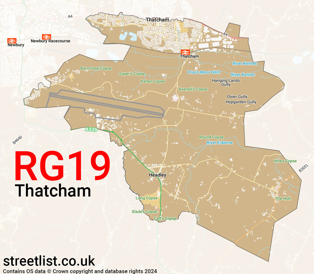 Map of the RG19 postcode