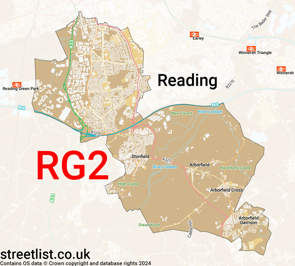 Map of the RG2 postcode