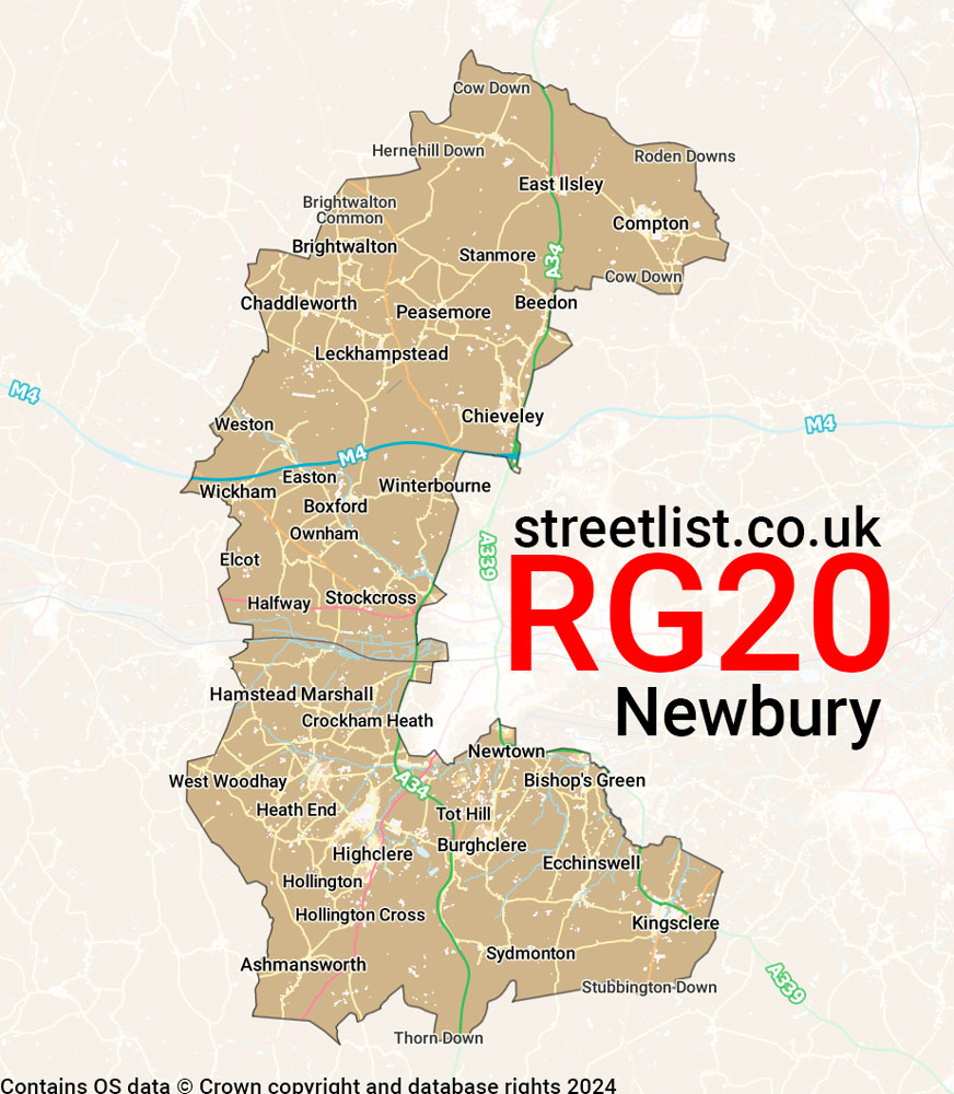 Map of the RG20 postcode