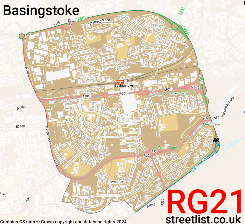 Map of the RG21 postcode