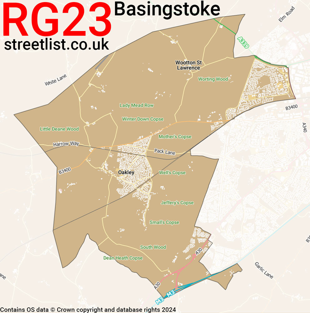 Map of the RG23 postcode