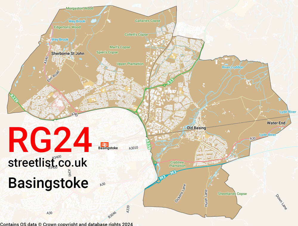 Map of the RG24 postcode