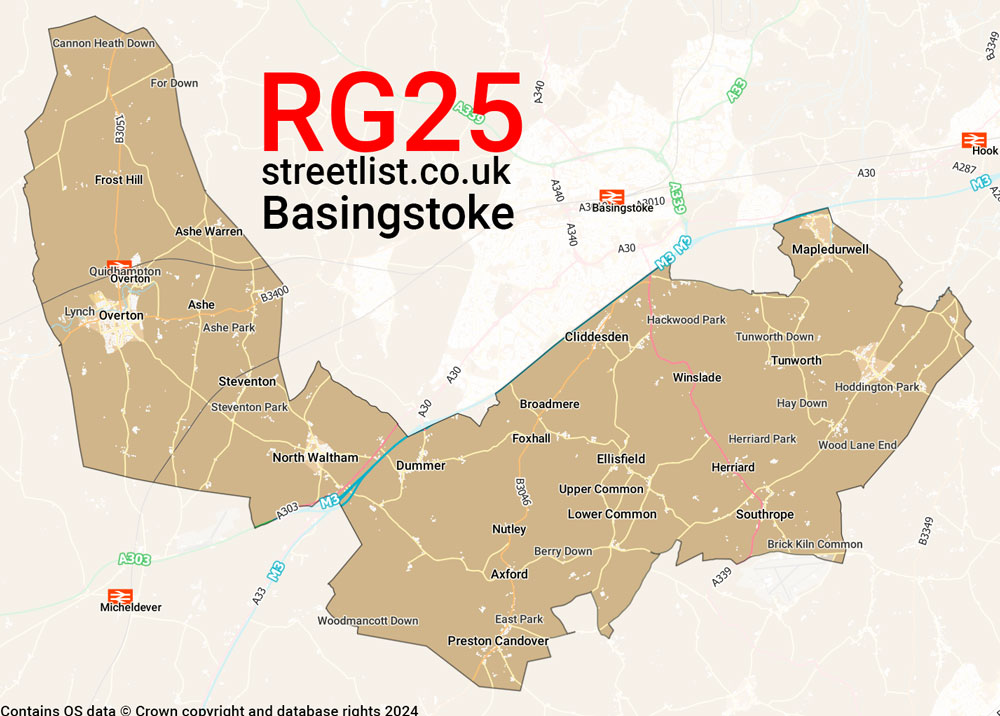 Map of the RG25 postcode