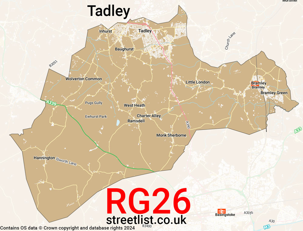 Map of the RG26 postcode