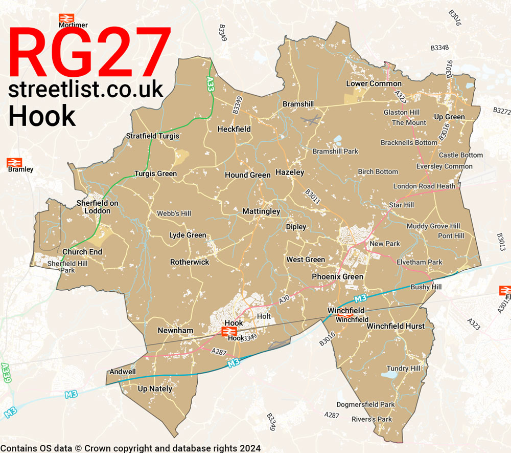 Map of the RG27 postcode