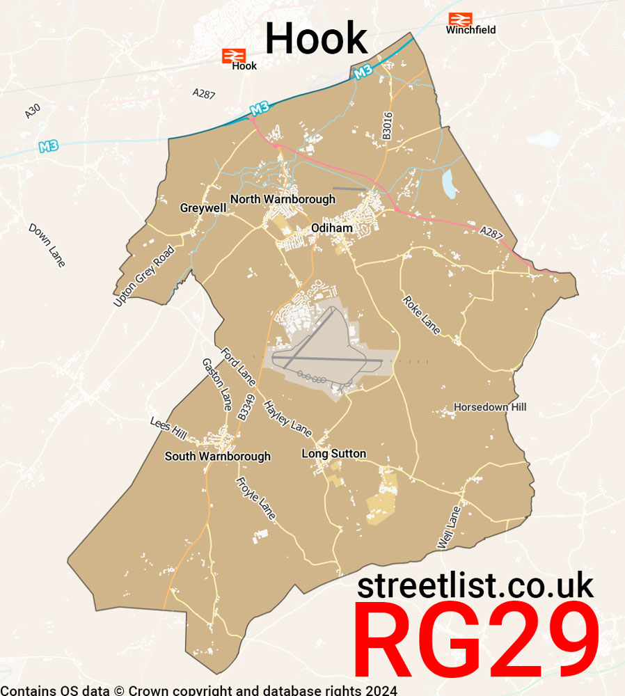 Map of the RG29 postcode