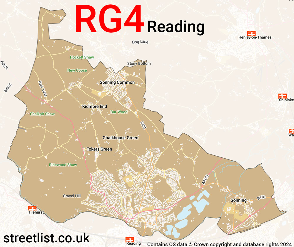 Map of the RG4 postcode