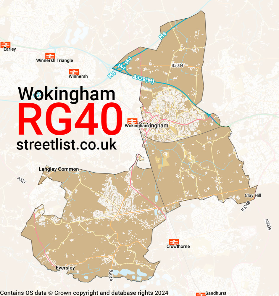 Map of the RG40 postcode