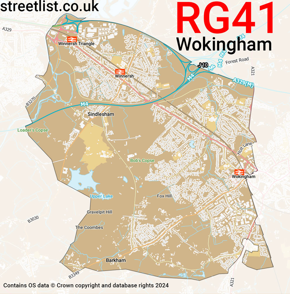 Map of the RG41 postcode