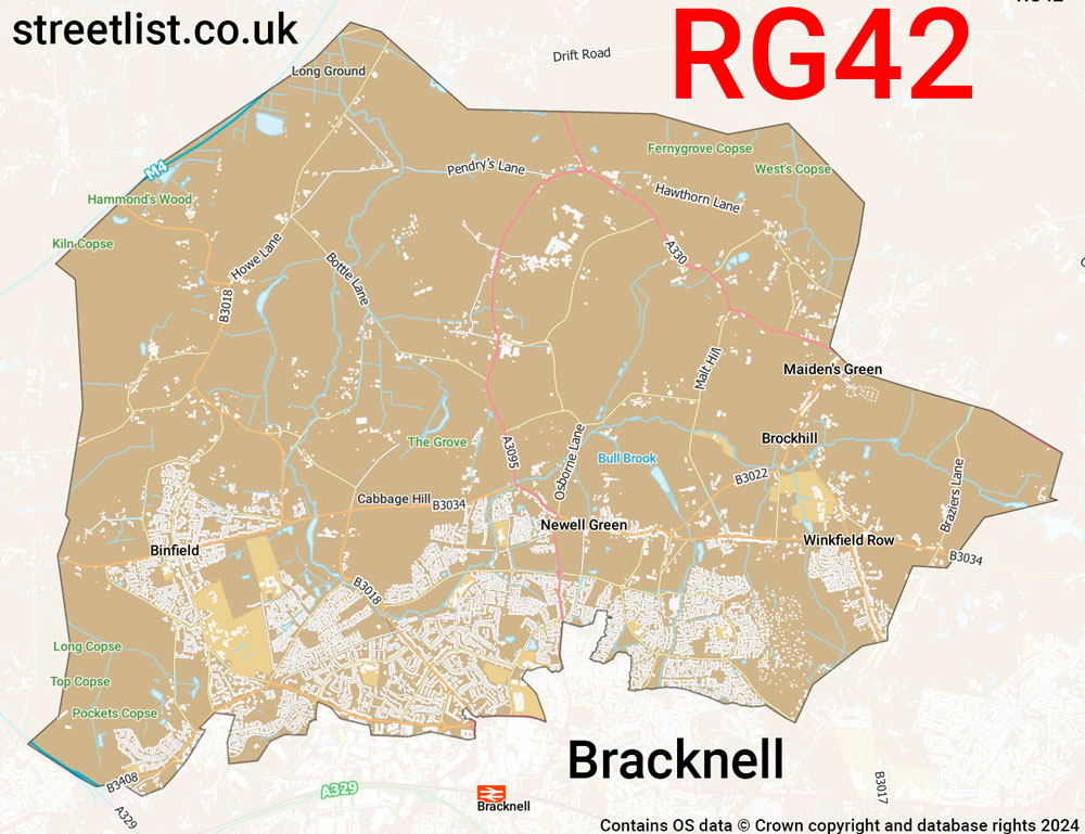 Map of the RG42 postcode