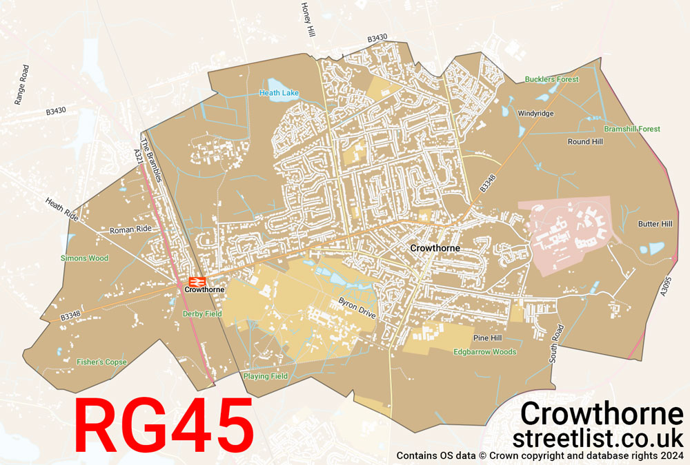 Map of the RG45 postcode