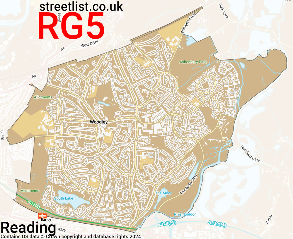 Map of the RG5 postcode