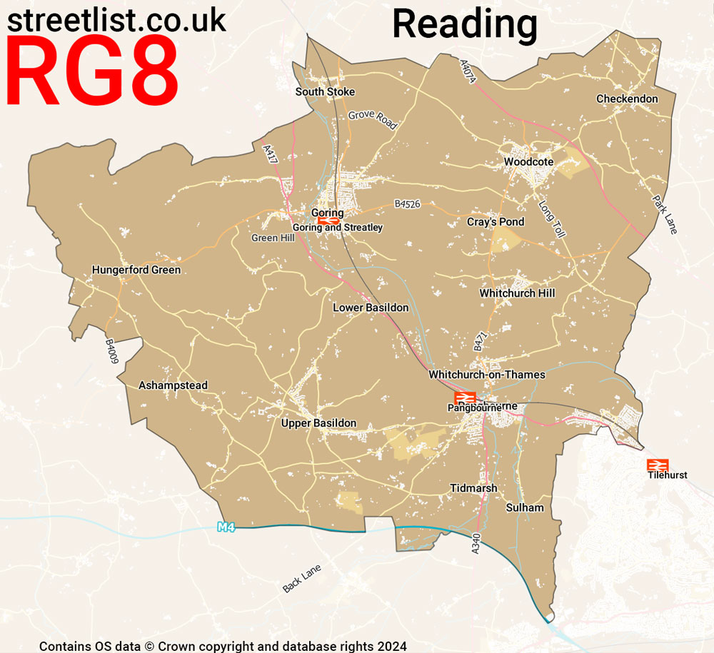 Map of the RG8 postcode