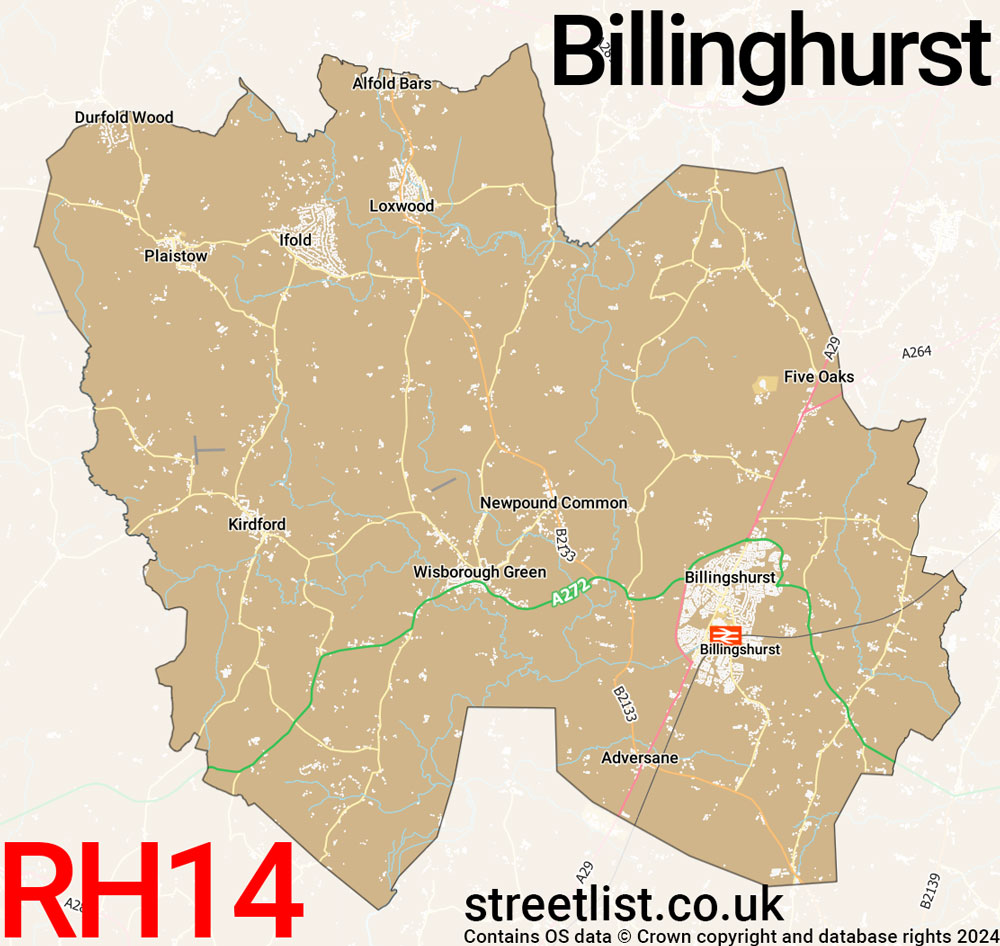 Map of the RH14 postcode