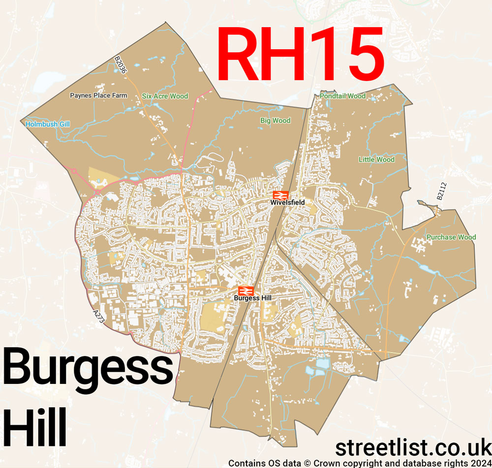 Map of the RH15 postcode