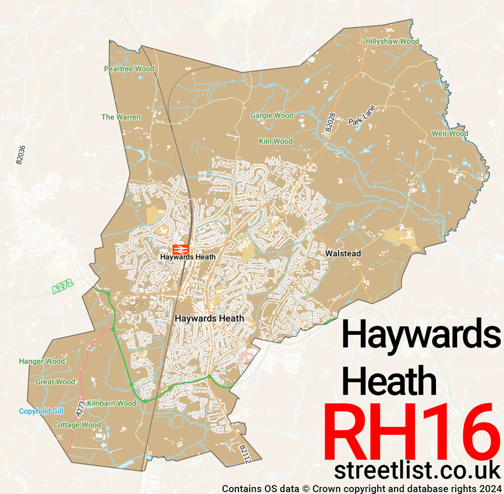 Map of the RH16 postcode