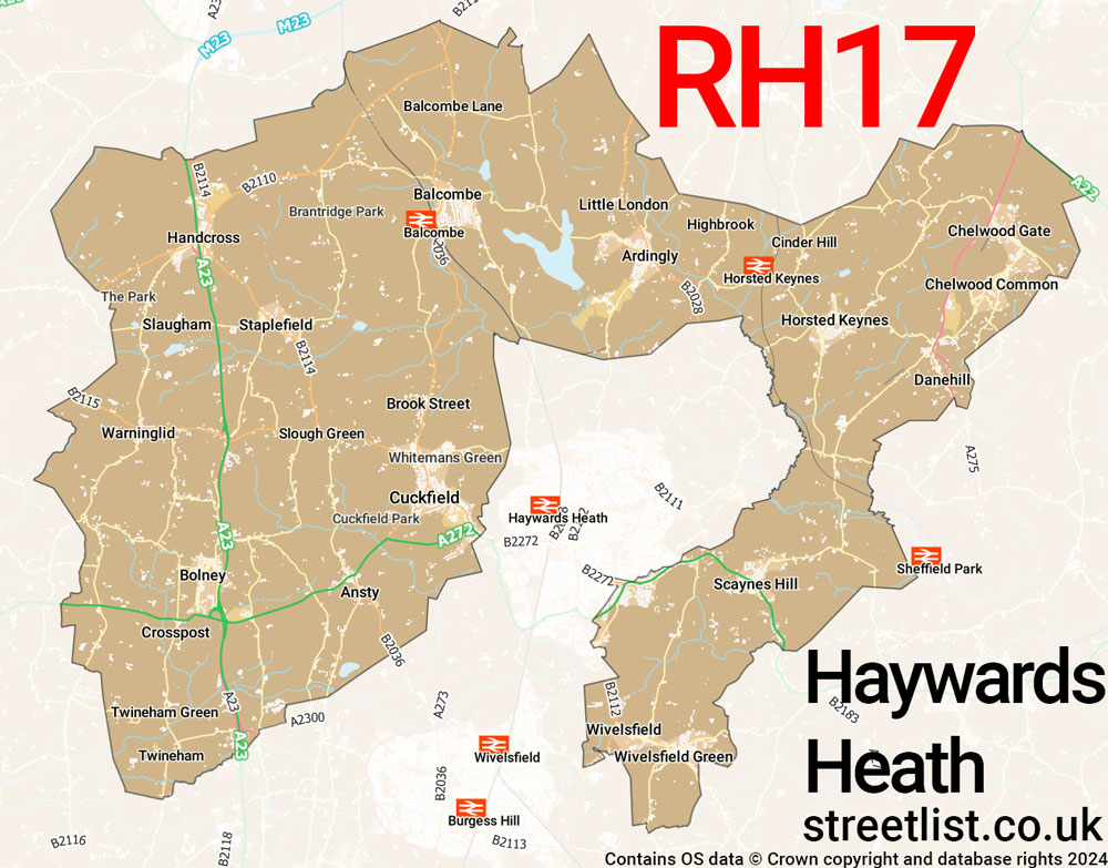 Map of the RH17 postcode