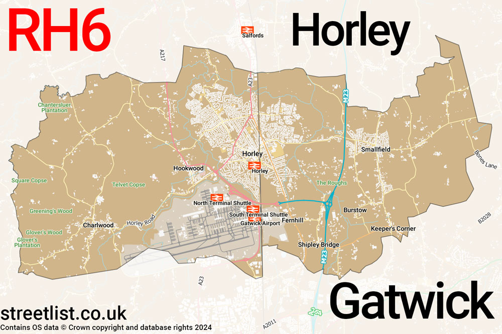 Map of the RH6 postcode