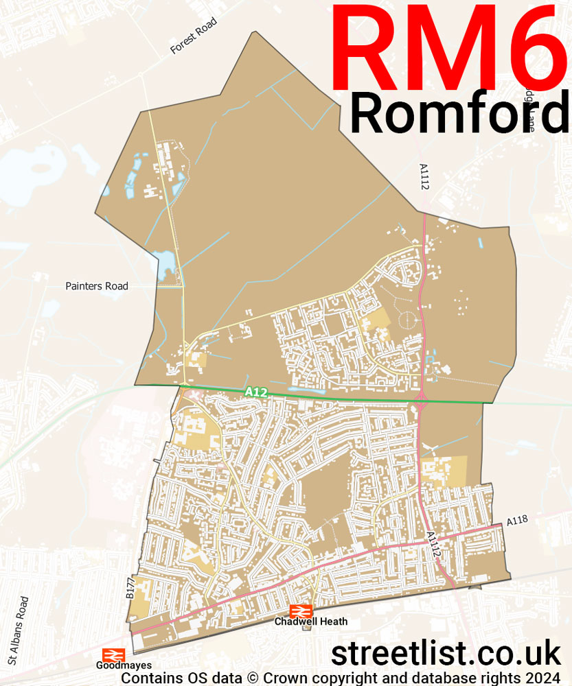 Map of the RM6 postcode