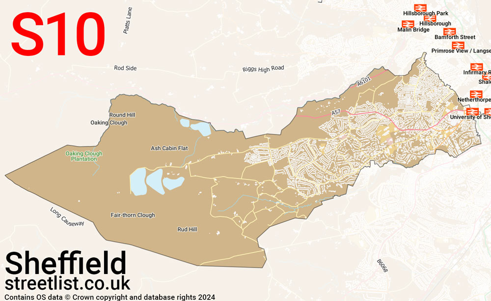 Map of the S10 postcode