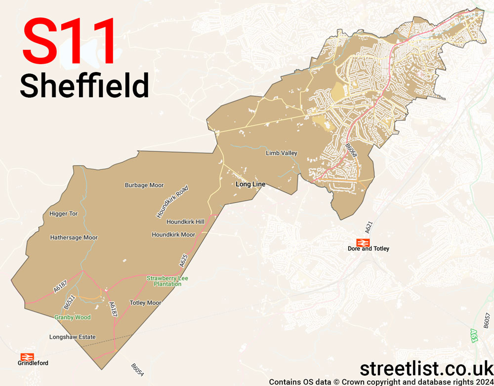 Map of the S11 postcode