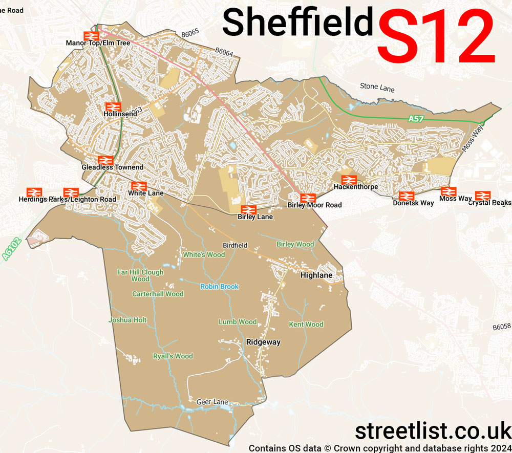 Map of the S12 postcode