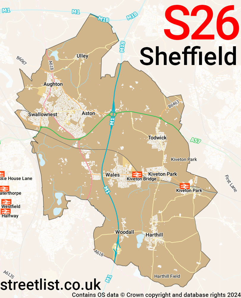 Map of the S26 postcode