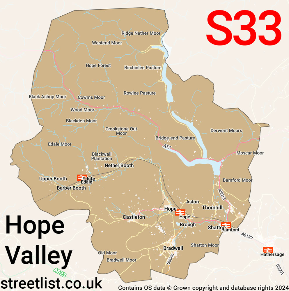 Map of the S33 postcode