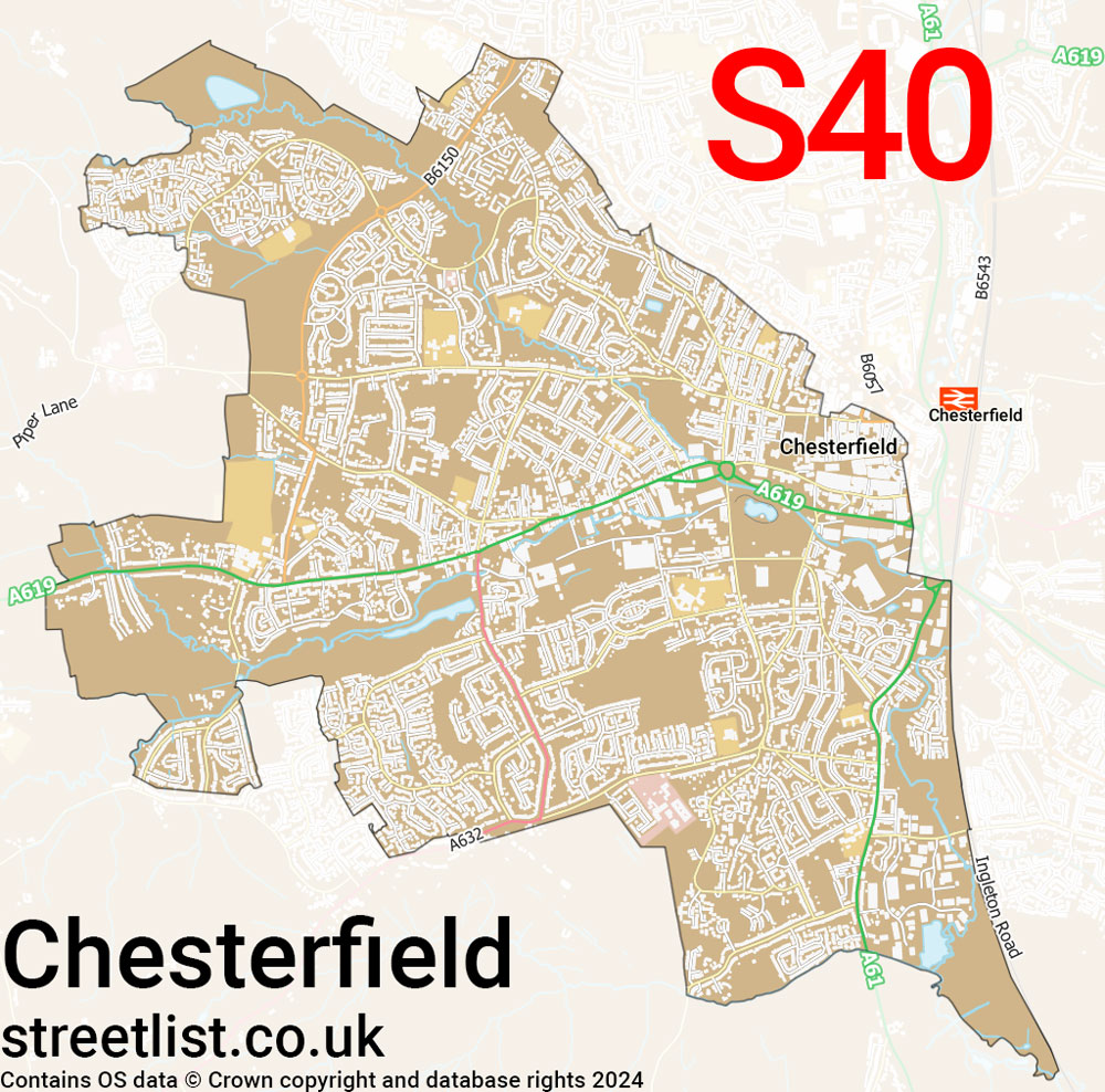 Map of the S40 postcode