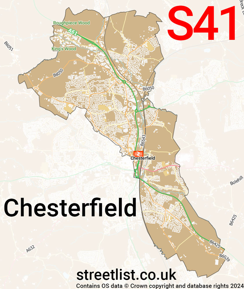 Map of the S41 postcode