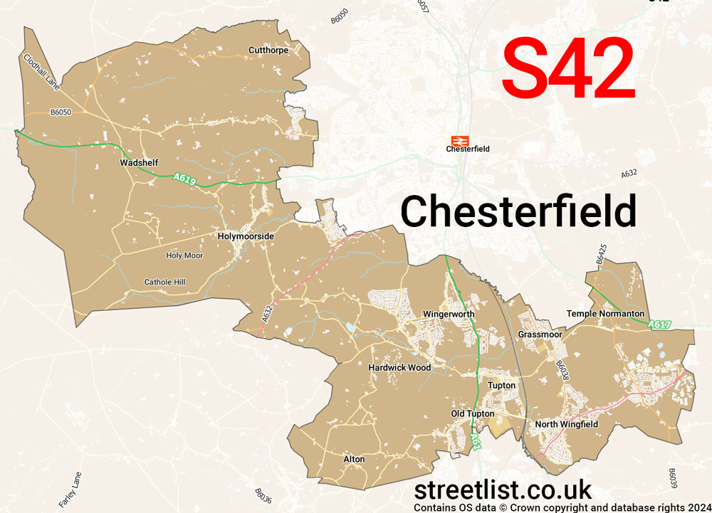 Map of the S42 postcode