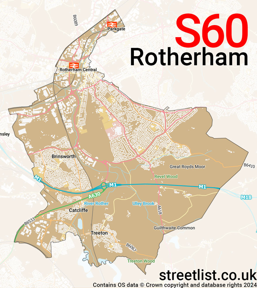 Map of the S60 postcode